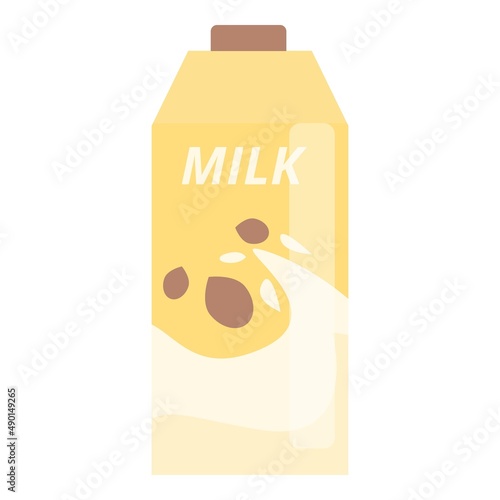 Vegetable milk pack icon cartoon vector. Soy drink. Vegan plant