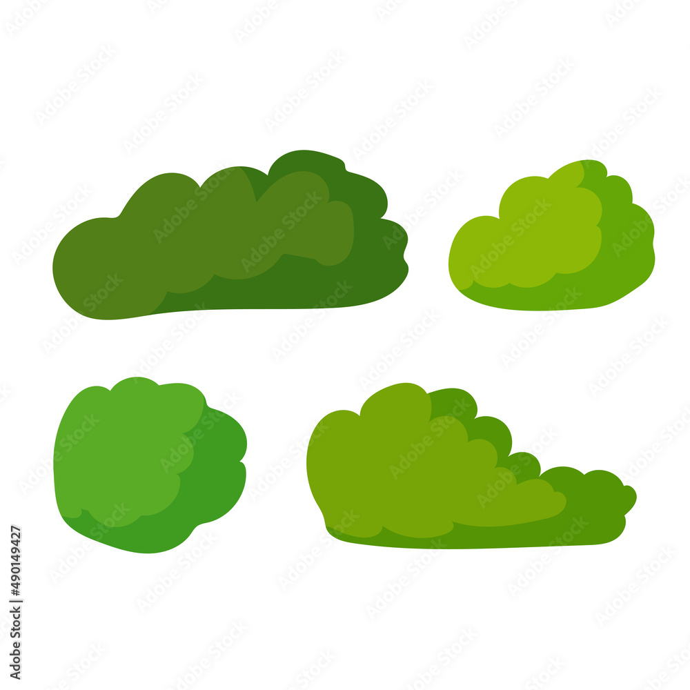 Various trees and bushes. Landscaping. Elements of the park zone. Vector illustration isolated on white background Various trees and bushes. Landscaping. Elements of the park zone. Vector illustration isolated on white background