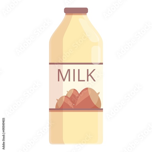 Vegetable milk bottle icon cartoon vector. Plant food. Nut milk