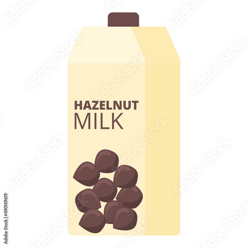 Hazelnut milk icon cartoon vector. Vegetable drink. Vegan food