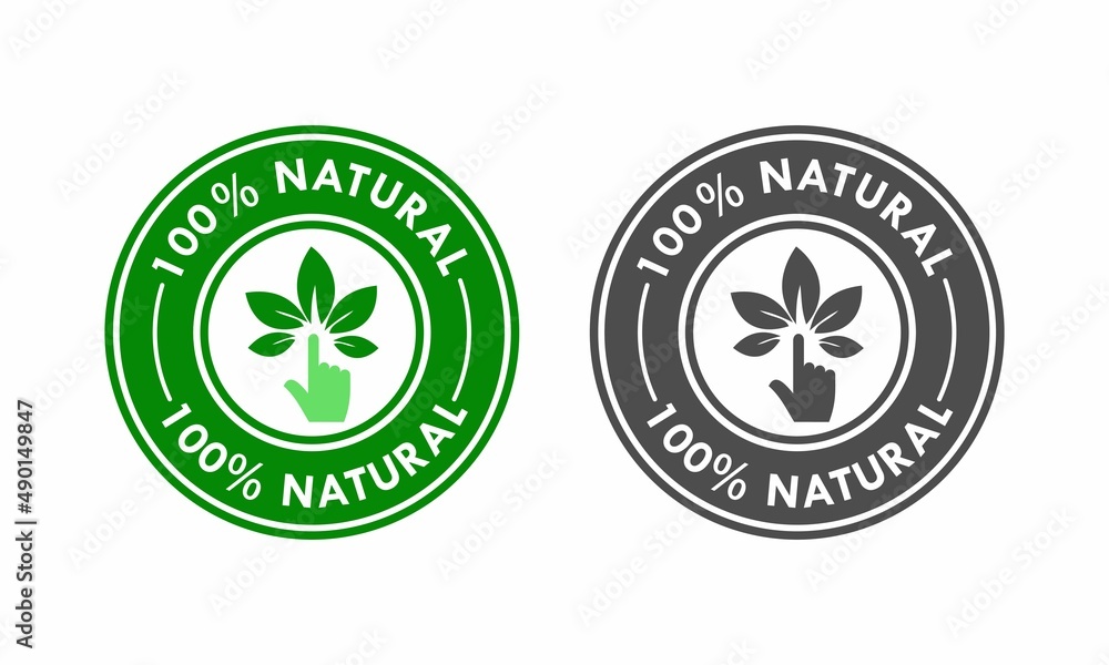 100% natural logo template illustration 100% natural logo template illustration