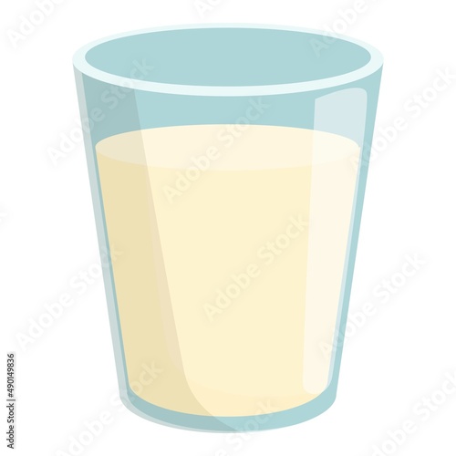 Coconut milk glass icon cartoon vector. Vegetable drink. Vegan food