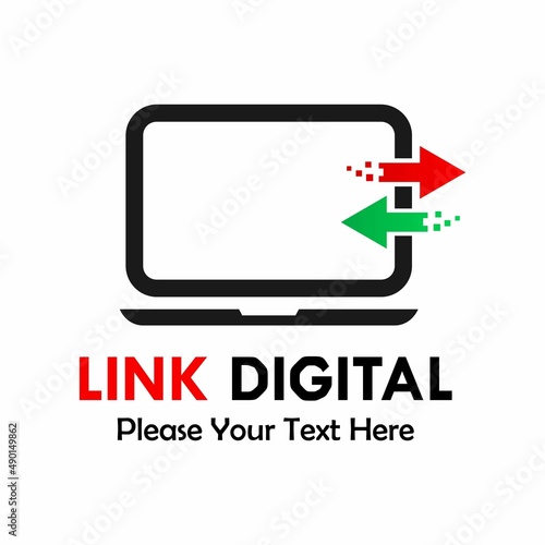 Link digital logo template illustration
