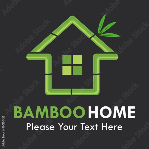 Bamboo home logo template illustration