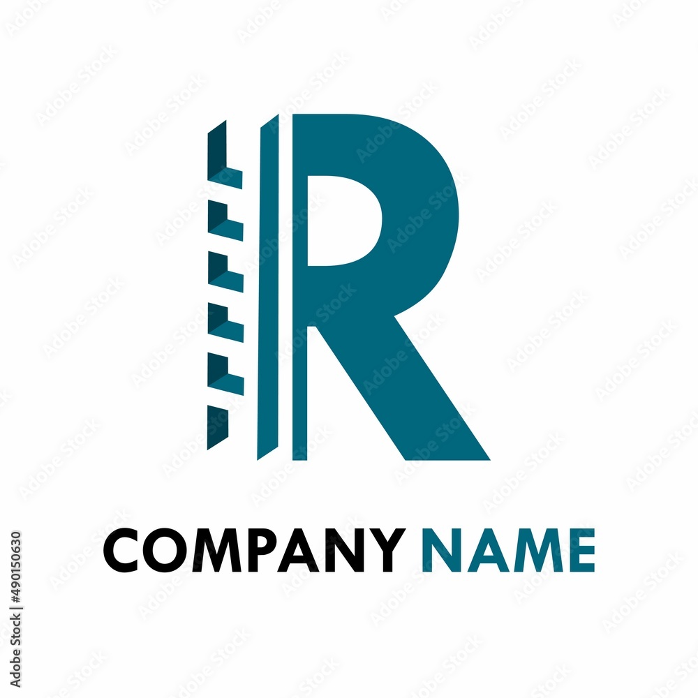 letter r with ladder logo template illustration. letter r with ladder logo template illustration.