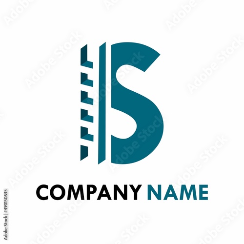 letter s with ladder logo template illustration.