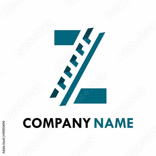 letter z with ladder logo template illustration.