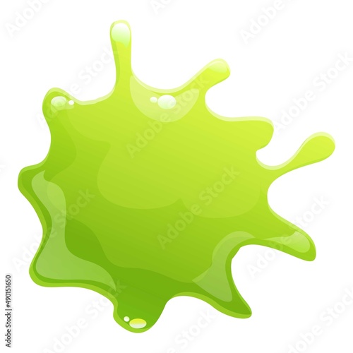 Mucus splash icon cartoon vector. Slime drip. Green liquid