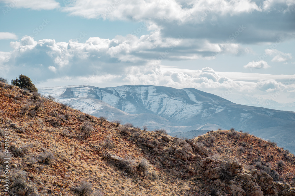 mountain landscape with blue sky