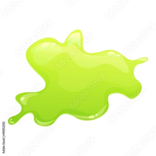 Halloween splash icon cartoon vector. Slime drip. Green liquid