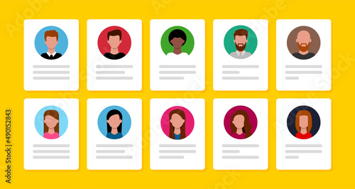 document ID with person photo. Vector icon in flat