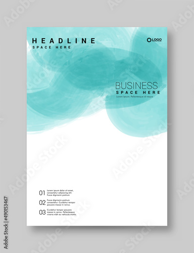 Abstract watercolor brochure template for your business