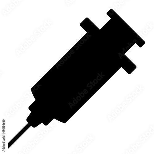 syringe isolated on white background silhouette