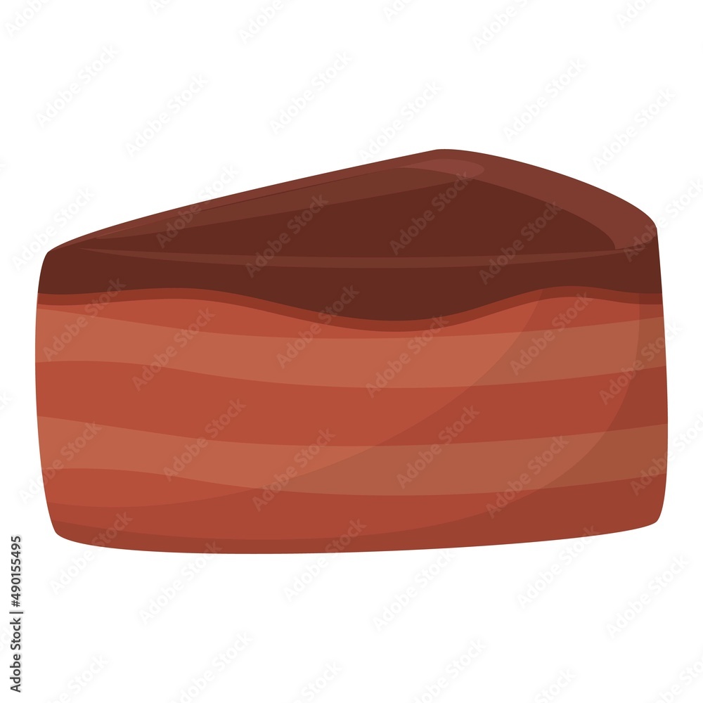 Chocolate piece cake icon cartoon vector. Cocoa candy. Dark bar Chocolate piece cake icon cartoon vector. Cocoa candy. Dark bar