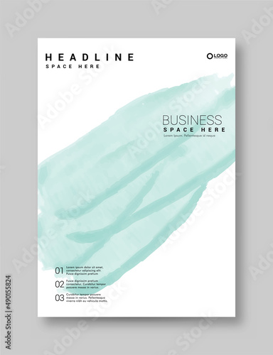 Abstract watercolor brochure template for your business