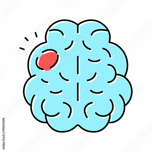 stroke brain disease color icon vector illustration