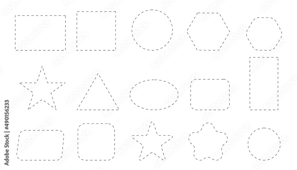Set of different shapes of square, rectangle with cut lines. Open scissors for cutting a discount coupon.Vector Set of different shapes of square, rectangle with cut lines. Open scissors for cutting a discount coupon.Vector
