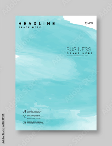 Abstract watercolor brochure template for your business