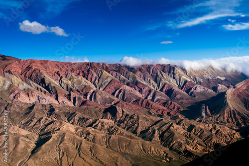 Beautiful view of the colorful rock formations. Quebrada de Humahuaca, Argentina. photo