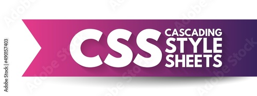 CSS Cascading Style Sheets - language used for describing the presentation of a document written in a markup language, acronym text concept background