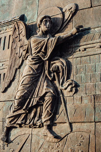 Bilde på lerret Shot of an ancient design of angel on temple of Georgia