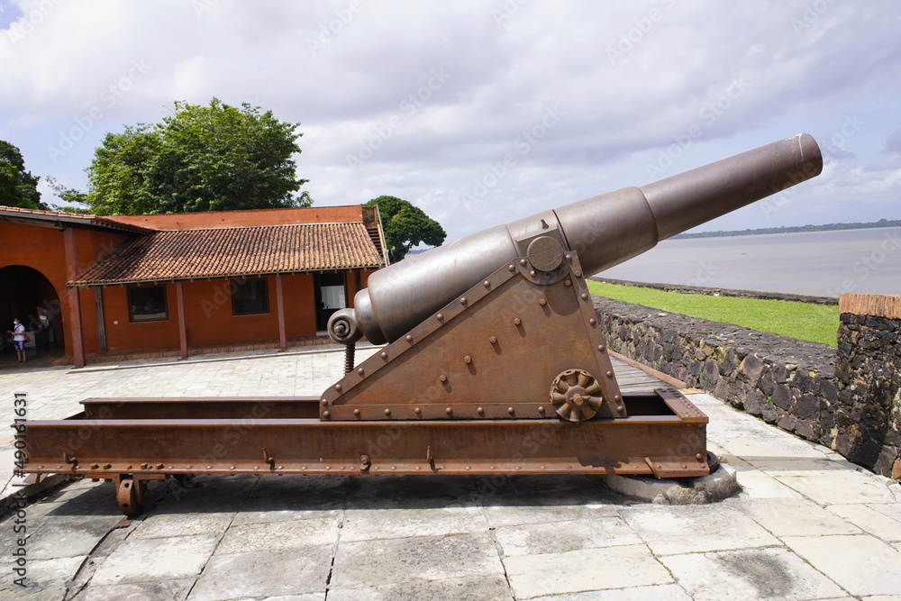 Old cannons from Forte do Presépio - Belém do Pará, Brazil. Old cannons from Forte do Presépio - Belém do Pará, Brazil.