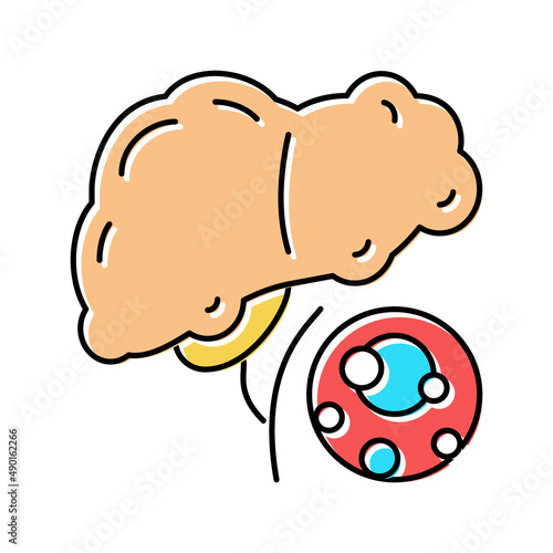fatty liver dystrophy disease color icon vector illustration