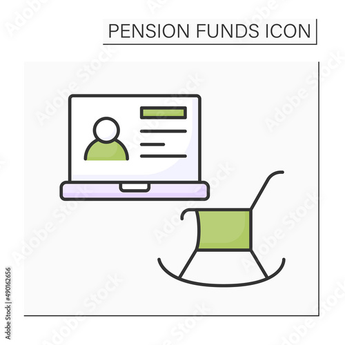 Account color icon. Individual retirement account. Tax benefits for retirement savings. Pension fund concept. Isolated vector illustration