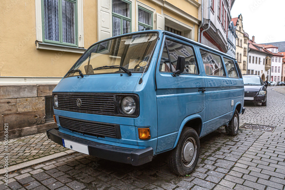 VW T3 Bulli Bus Eiskratzer - Front/blau