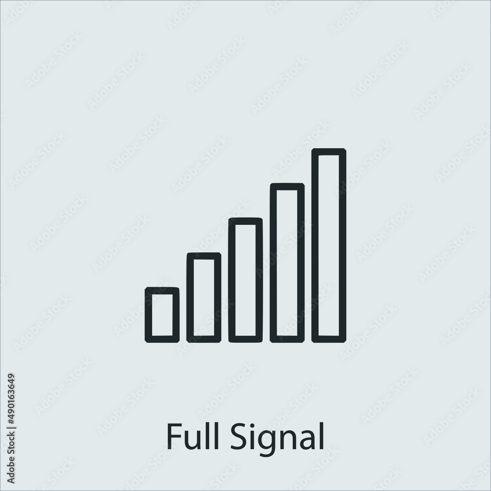 full signal icon vector icon.Editable stroke.linear style sign for use web design and mobile apps,logo.Symbol illustration.Pixel vector graphics - Vector full signal icon vector icon.Editable stroke.linear style sign for use web design and mobile apps,logo.Symbol illustration.Pixel vector graphics - Vector