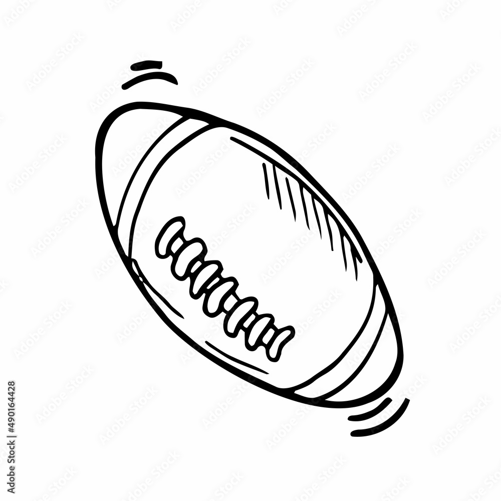 Doodle rugby ball sketch. American Football ball line vector. Doodle rugby ball sketch. American Football ball line vector.