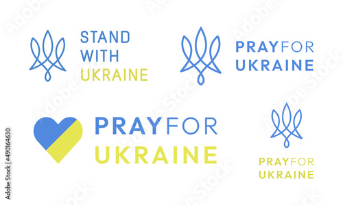 Stand with Ukraine Vector Typographic Sign. 
