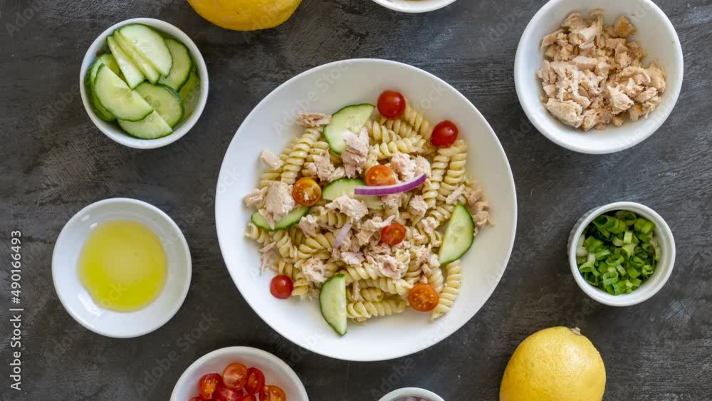 Stop Motion animation of Making Pasta Salad Stop Motion animation of Making Pasta Salad