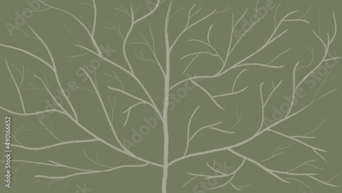 Tree background illustration. Digital illustration of long tree branches. Contemporary abstract art
