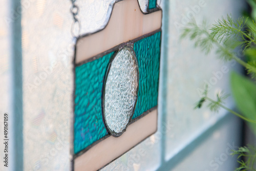 Hand made custom stain glass camera
