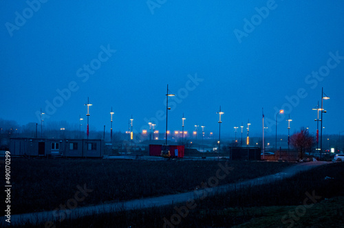 Outlook over parking lot in Hyllie, Malmo, Sweden photo