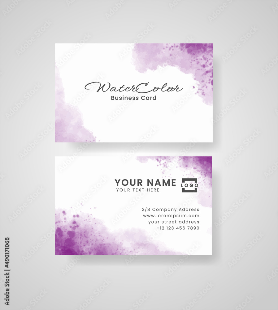 Fototapeta premium Abstract splashed watercolor business card
