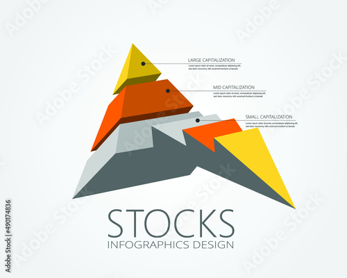 Vector illustration of Stocks design element showing stock categorization.