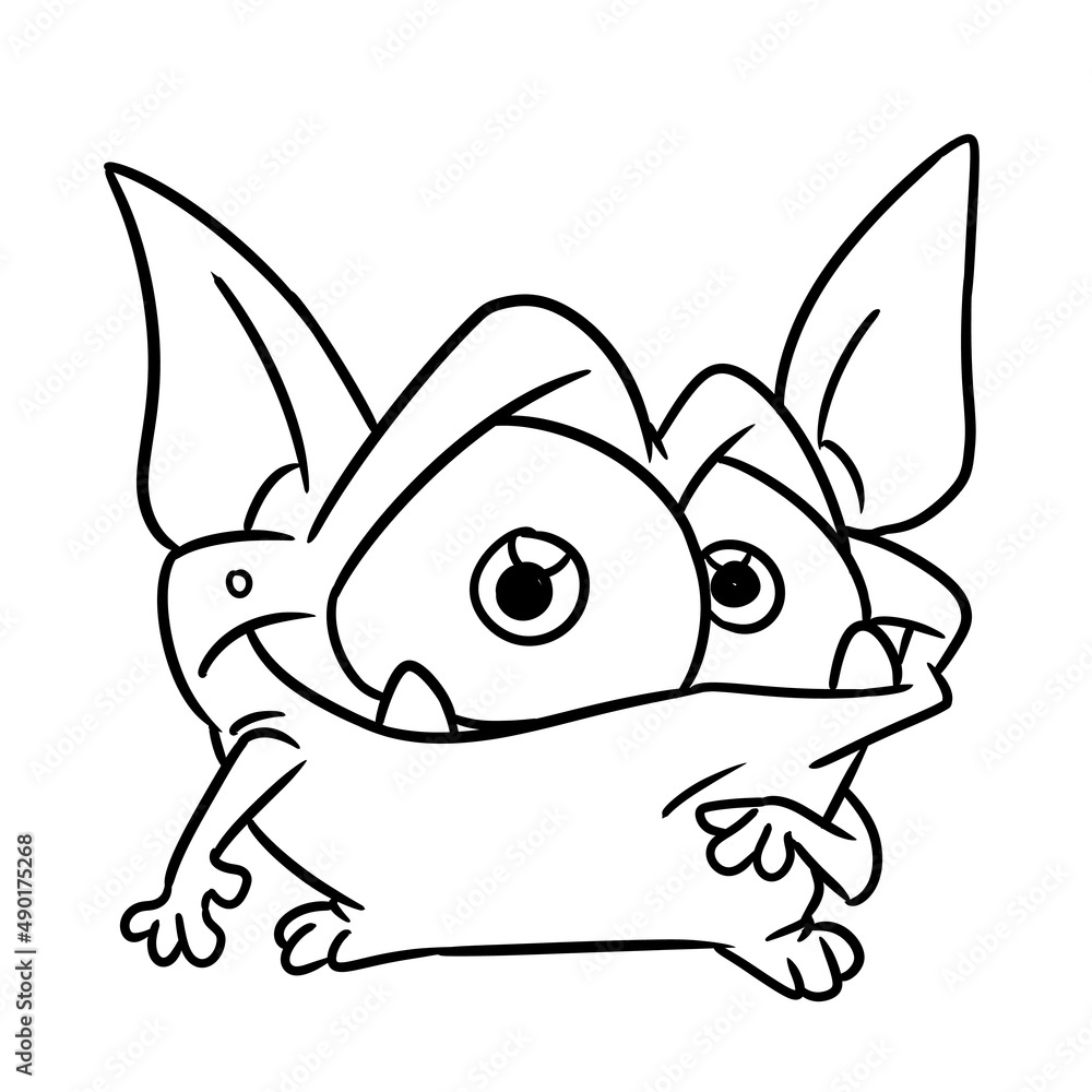 Funny little troll fairy tale horror character illustration cartoon coloring Funny little troll fairy tale horror character illustration cartoon coloring