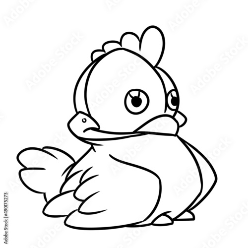Kind chicken bird character illustration cartoon coloring