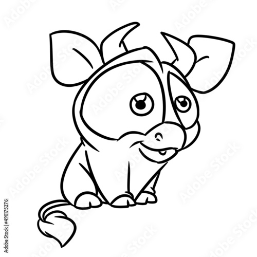 Little calf parody animal farm character illustration cartoon coloring
