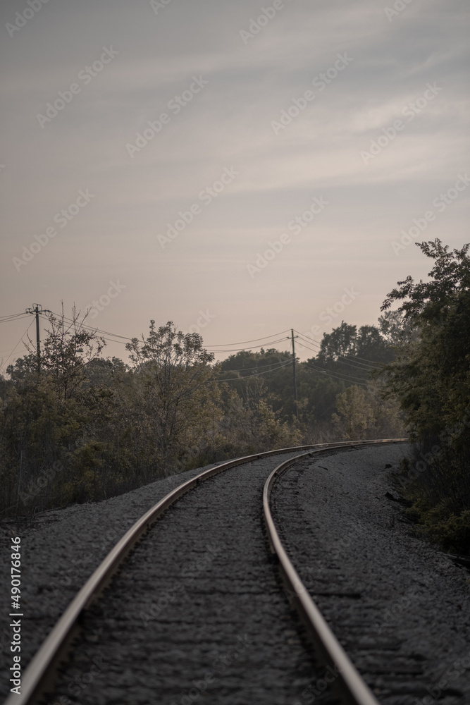 Fototapeta premium railroad tracks in the morning