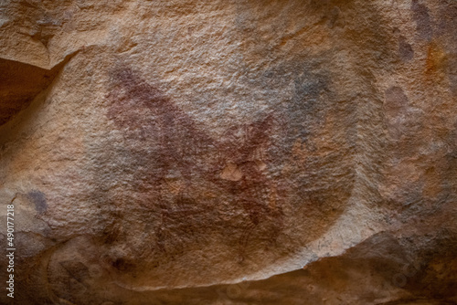 Closeup of a cave in Bhimbetka, Madhya Pradesh, India photo