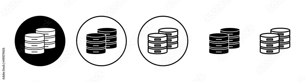 Database icons set. database sign and symbol Database icons set. database sign and symbol
