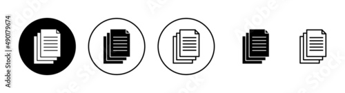 Document icons set. Paper sign and symbol. File Icon