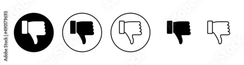 Canvas Print Dislike icons set. dislike sign and symbol. Hand with thumb down