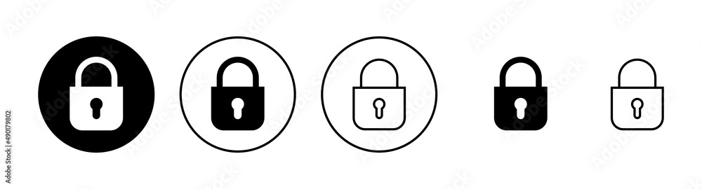 Lock icons set. Padlock sign and symbol. Encryption icon. Security ...