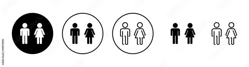 Man and woman icons set. male and female sign and symbol. Girls and boys Man and woman icons set. male and female sign and symbol. Girls and boys