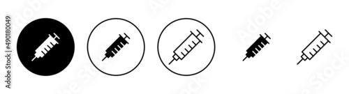 Syringe icons set. injection sign and symbol.vaccine icon