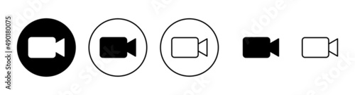 Video icons set. video camera sign and symbol. movie sign. cinema